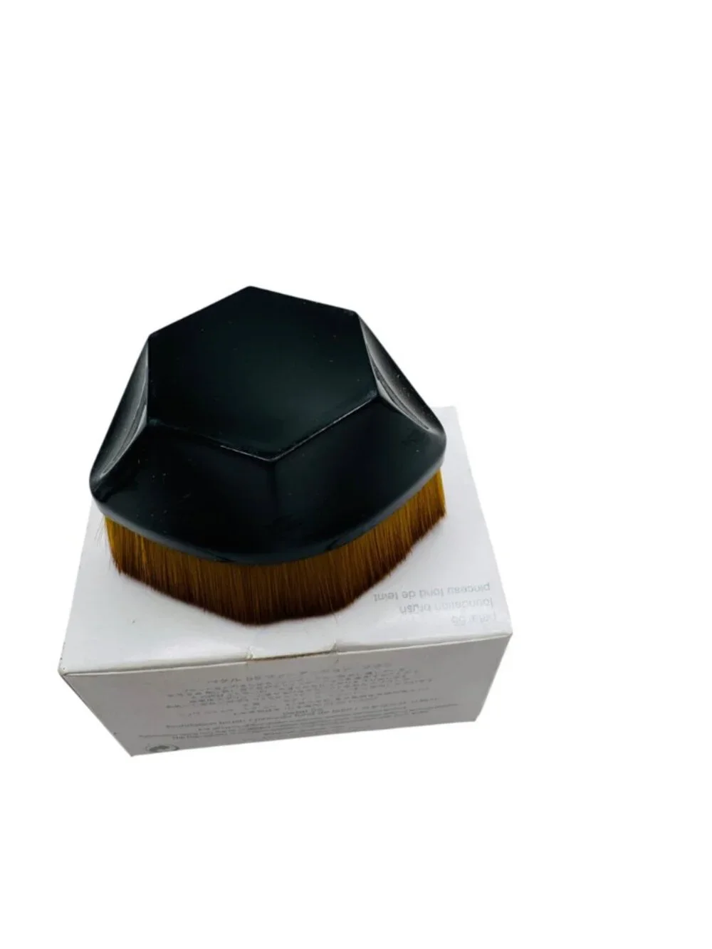 Shu Uemura Petal 55 Foundation Brush Synthetic Fiber Hexagonal Design Black